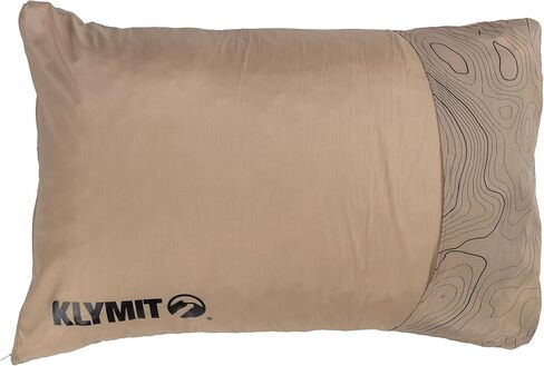 KLYMIT Drift Camping Pillow | Lightweight, Travel Head Rest for Sleep Filled with Shredded Memory Foam, Reversible Outer Cover for Extended Use, Large Size — Tan in Kuwait