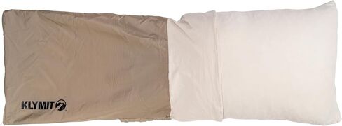 KLYMIT Drift Camping Pillow | Lightweight, Travel Head Rest for Sleep Filled with Shredded Memory Foam, Reversible Outer Cover for Extended Use, Large Size — Tan in Kuwait