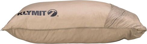 KLYMIT Drift Camping Pillow | Lightweight, Travel Head Rest for Sleep Filled with Shredded Memory Foam, Reversible Outer Cover for Extended Use, Large Size — Tan in Kuwait