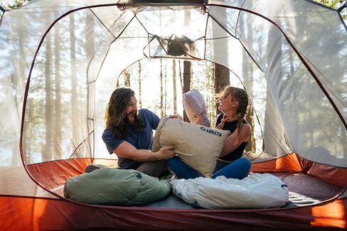 KLYMIT Drift Camping Pillow | Lightweight, Travel Head Rest for Sleep Filled with Shredded Memory Foam, Reversible Outer Cover for Extended Use, Large Size — Tan in Kuwait