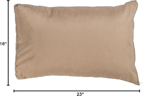 KLYMIT Drift Camping Pillow | Lightweight, Travel Head Rest for Sleep Filled with Shredded Memory Foam, Reversible Outer Cover for Extended Use, Large Size — Tan in Kuwait
