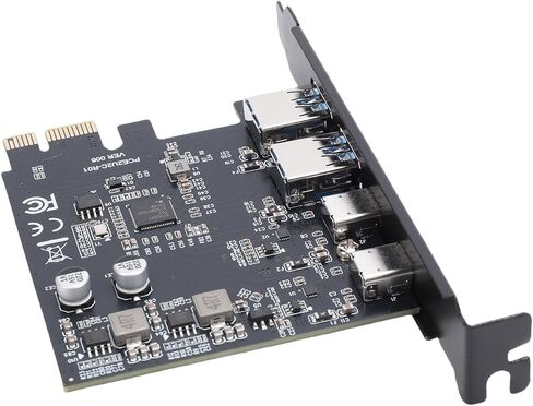 Qinlorgo USB 3.2 Expansion Card, 4 Ports PCIE 1X Adapter, USB 3.2 GEN1 Expansion Card with A & Type C Ports 5Gbps, Ideal for Wins 7, 8, 10, 11 & PC Motherboard in Kuwait