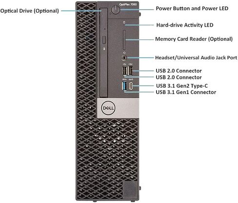 Dell Optiplex 7060 SFF Desktop Computer i7-8700 3.0GHz 16GB DDR4 Ram New 512GB NVMe M.2 SSD Built-in WiFi & Bluetooth HDMI Wireless Keyboard & Mouse Dual Monitor Support Windows 11 Pro (Renewed) in Kuwait