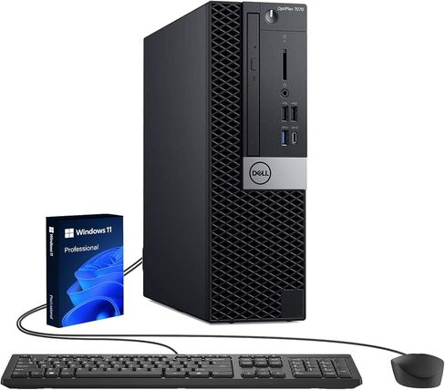 كمبيوتر مكتبي Dell OptiPlex 7070 SFF عالي الأداء، Intel Core i7-9700 حتى 4.7 جيجا هرتز، 8 جيجا DDR4، 256 جيجا SSD، لوحة مفاتيح وماوس، دعم 4K، DisplayPort، HDMI، Windows 11 Pro (متجدد) in Kuwait
