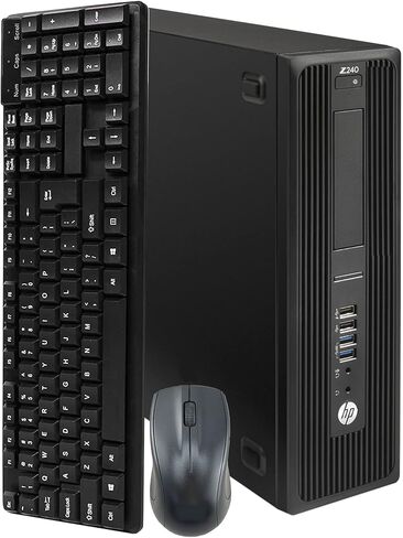 كمبيوتر مكتبي HP Z240 SFF، ومعالج Intel Core i5 6500 بسرعة 3.2 جيجا هرتز، وذاكرة الوصول العشوائي DDR4 بسعة 16 جيجابايت، ومحرك أقراص NVMe SSD بسعة 512 جيجابايت، وواي فاي | بلوتوث، لوحة مفاتيح وماوس لاسلكي، Windows 11 (متجدد) in Kuwait