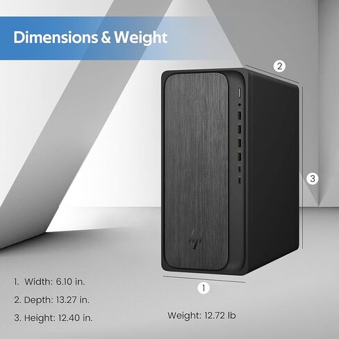 HP OmniDesk Desktop Computer PC, AMD Ryzen 7 8700G, 32GB DDR5 RAM, AMD Radeon 780M Graphics, 3TB Storage (2TB PCIe SSD&1TB Docking Station Set), Copilot, Wi-Fi 6, Keyboard & Mouse, Win 11 Pro, Black in Kuwait
