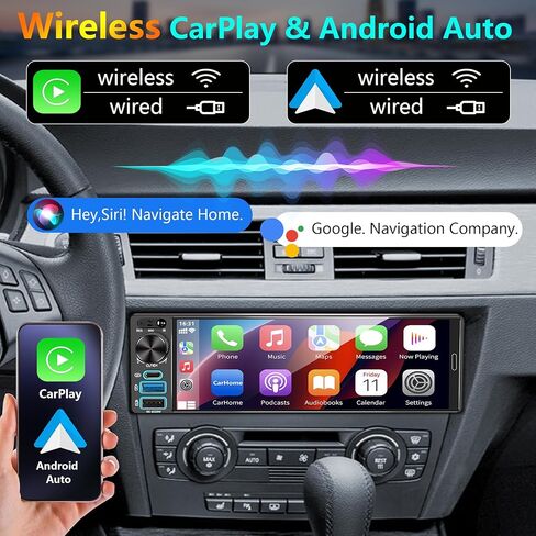 ستيريو السيارة أحادي الدين من REAKOSOUND - قم بترقية سيارتك القديمة، 6.5 بوصة مع Apple CarPlay اللاسلكي وAndroid Auto، راديو السيارة مع بلوتوث، كاميرا احتياطية جاهزة، FM/USB/SWC/MIC in Kuwait
