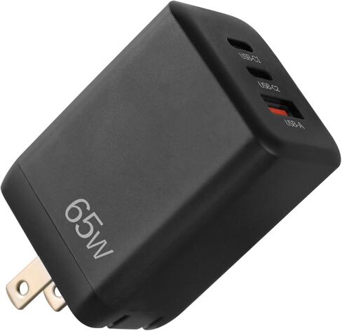 كتلة شاحن USB C بقدرة 65 وات، PPS GaN، محول طاقة مدمج قابل للطي بثلاثة منافذ، محطة شحن سريعة من النوع C متوافقة مع MacBook وGalaxy S24 وiPhone 16/15Pro وSwitch وSteam Deck وGalaxy S24 أسود in Kuwait
