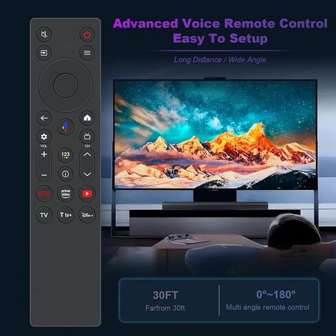 RC923A جهاز تحكم عن بعد صوتي بديل متوافق مع TCL QD-Mini LED 4K UHD Google Smart TV 98QM6K 55QM7K 50QM6K 65QM7K 75QM7K 85QM7K 98QM7K 55QM6K 65QM6K 75QM6K 85QM6K in Kuwait