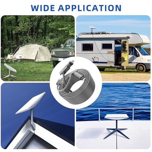 لكابل Starlink Gen 2 بطول 15 متر/50 قدم مع محول إيثرنت RJ45 أنثى، كابل توصيل شبكة كابل استبدال الأقمار الصناعية، سلك تمديد الكابل لـ Starlink V2 in Kuwait
