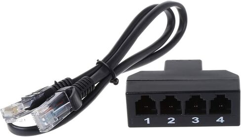 الهاتف الهاتف RJ11 6P4C أنثى إلى 4 إيثرنت RJ45 8P8C ذكر F/M محول محول كابل محول التوصيل إلى USB محول كابل محول كابل USB محول التوصيل منفذ محول كابل لكابل الهاتف in Kuwait