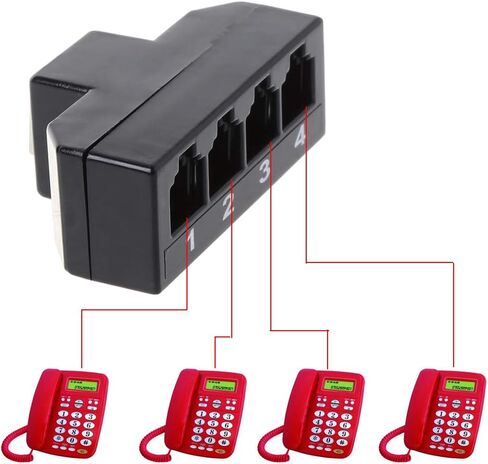 الهاتف الهاتف RJ11 6P4C أنثى إلى 4 إيثرنت RJ45 8P8C ذكر F/M محول محول كابل محول التوصيل إلى USB محول كابل محول كابل USB محول التوصيل منفذ محول كابل لكابل الهاتف in Kuwait
