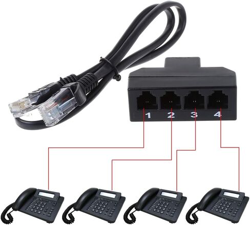الهاتف الهاتف RJ11 6P4C أنثى إلى 4 إيثرنت RJ45 8P8C ذكر F/M محول محول كابل محول التوصيل إلى USB محول كابل محول كابل USB محول التوصيل منفذ محول كابل لكابل الهاتف in Kuwait