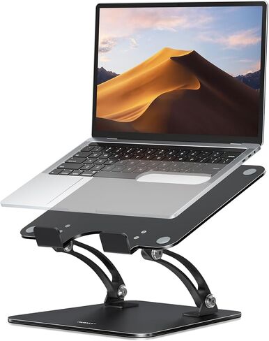 Nulaxy Ergonomic Adjustable Laptop Stand for Desk, Dual Foldable Computer Riser with Advanced Heat-Vent, Heavy-Duty Portable Notebook Holder for Posture Correction, Compatible with Mac 10-17" Laptops in Saudi Arabia