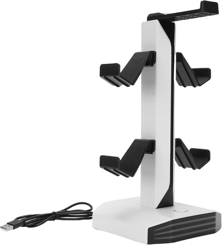 سماعة ألعاب RGB وحامل وحدة التحكم مع إضاءة RGB للاستوديو المنزلي، تصميم موفر للمساحة، مادة ABS in Kuwait