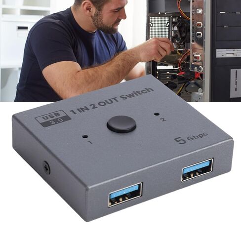 banapoy USB 3.0 Switcher, Bidirectional USB 3.0 Switcher, 1 in 2 Out or 2 in 1 Out, .0 Sharing Switchs, Printer Splitter, for Keyboards, Scanner, Docking Stations or More in Kuwait