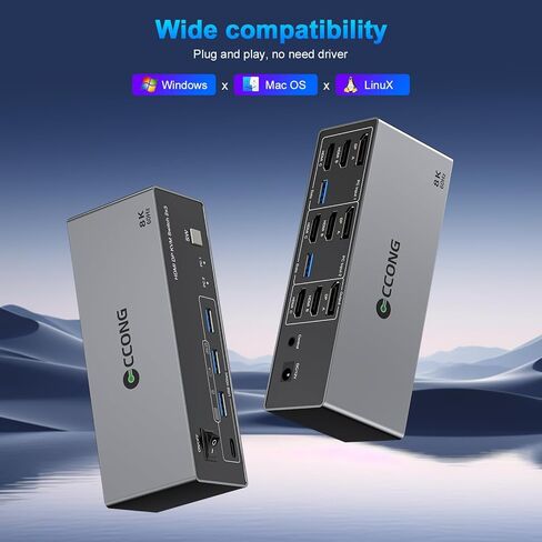 8K HDMI+DP USB3.0 KVM Switch 3x3، شاشة مزدوجة 3 قنوات، شاشة ثلاثية مع صوت in Kuwait