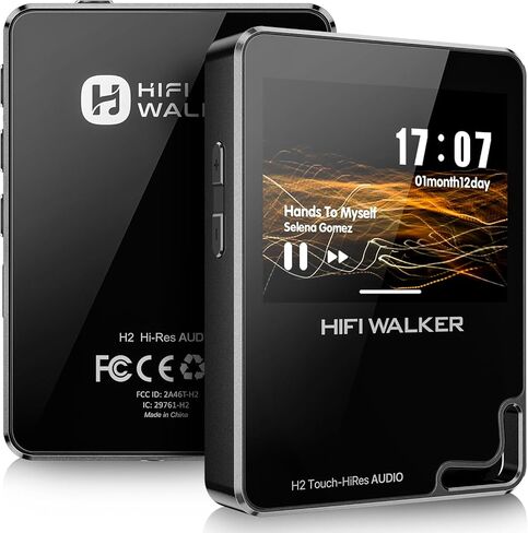 HIFI WALKER H2 Touch, Hi Res MP3 Player with Bluetooth, 2.4" HD Touch Screen, Digital Audio Player, DSD Lossless FLAC Player, Bluetooth Music Player with 64GB Memory Card, Support Up to 512GB in Kuwait