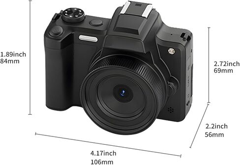 كاميرا Yunseity الرقمية، كاميرا فيديو بدقة 68 ميجابكسل بدقة 4K وتكبير 28X AF MF مع حامل فلاش للشاشة الساخنة مقاس 2.8 بوصة و180 درجة للتصوير الفوتوغرافي in Kuwait