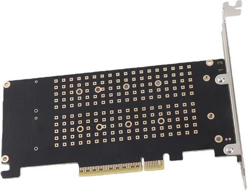 banapoy Dual M.2 NVMe SSD Adapter Card for HighSpeed PCIE X8 Transmission, Improved Efficiency for Designers and Video Editors, 1 Pack (ph45) in Kuwait