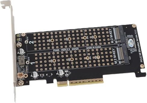 banapoy Dual M.2 NVMe SSD Adapter Card for HighSpeed PCIE X8 Transmission, Improved Efficiency for Designers and Video Editors, 1 Pack (ph45) in Kuwait