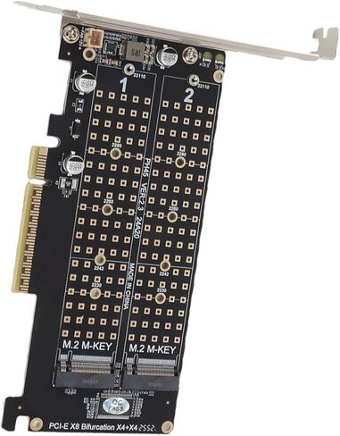 banapoy Dual M.2 NVMe SSD Adapter Card for HighSpeed PCIE X8 Transmission, Improved Efficiency for Designers and Video Editors, 1 Pack (ph45) in Kuwait