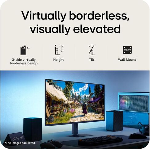 LG 27G414B-B شاشة ألعاب Ultragear Full HD (1920 x 1080) IPS مقاس 27 بوصة 144 هرتز، 1 مللي ثانية، متوافقة مع NVIDIA G-Sync، FreeSync، HDR10، مكبر صوت مدمج، مفتاح، HDMI، منفذ عرض، حامل إمالة/ارتفاع، أسود in Kuwait
