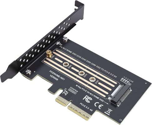 بطاقة محول VINGVO PCIe 5.0 إلى M.2 NVMe، بطاقة توسيع PCIe 4X إلى M عالية السرعة بسرعة 128 جيجابت في الثانية لـ 2280/2260/2242/2230 SSD، تدعم الأنظمة in Kuwait