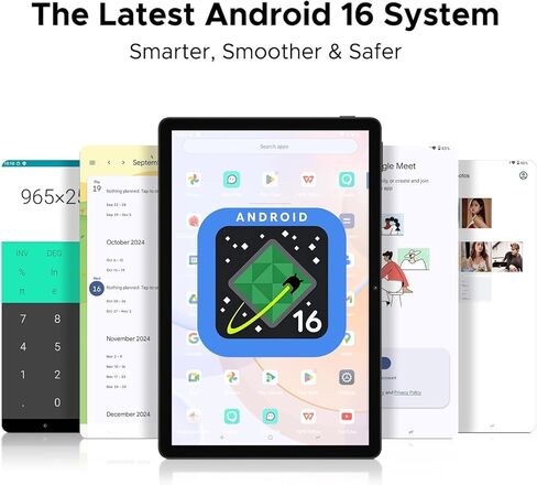 U11 Android 16 Tablet with Keyboard, 11 inch Tablet & Gemini AI, 16GB+128GB/2TB, 8580mAh Android Tablet, Unisoc T7200 Octa-Core Gaming Tablets, 13MP+5MP, Widevine L1/BT5.0+5G WiFi, Metal Body in Kuwait
