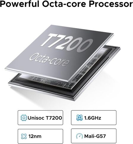 U11 Android 16 Tablet with Keyboard, 11 inch Tablet & Gemini AI, 16GB+128GB/2TB, 8580mAh Android Tablet, Unisoc T7200 Octa-Core Gaming Tablets, 13MP+5MP, Widevine L1/BT5.0+5G WiFi, Metal Body in Kuwait