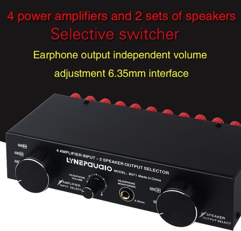 Amplifier Speaker Selector Switch Switcher 4 Input 2 Output or 2 in 4 Out Power Amplifier Speaker Selector Switcher 300W Per Channel Speaker Switch Dispenser in Kuwait