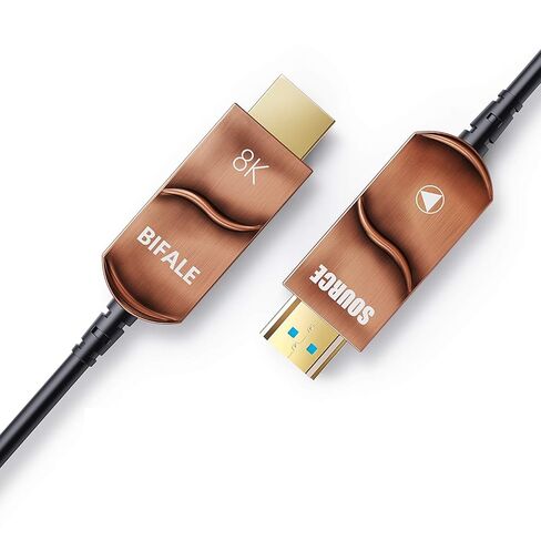 BIFALE 8K Fiber Optic HDMI 2.1 Cable 50ft, Support 8K@60Hz, 4K@120Hz, 48Gbps, eARC Compatible with PS5/4, Xbox Series X, RTX 3080/3090, Denon AV Receiver, HDMI Cable 50ft in Kuwait