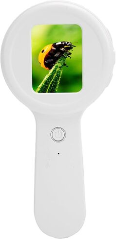 Pomya Portable Digital Microscope 200X Handheld with 2.0 Inch Screen, 16 LED Lights, 12MP Camera, Anti Shake Magnifier for Kids Students, Pocket Microscope for Inspection Hobby (Black) in Kuwait