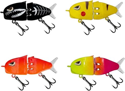 Mini Glide Bait, Glide Baits Fishing Lures Set of Four, Plastic Material for Freshwater and Saltwater Fishing in Kuwait