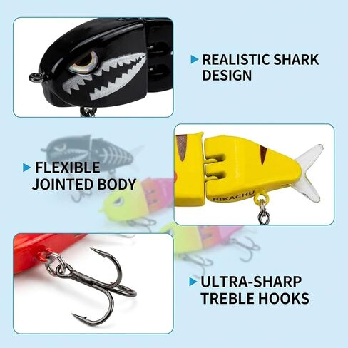 Mini Glide Bait, Glide Baits Fishing Lures Set of Four, Plastic Material for Freshwater and Saltwater Fishing in Kuwait