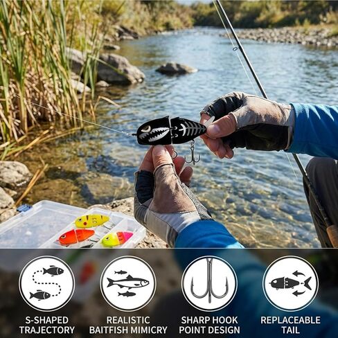Mini Glide Bait, Glide Baits Fishing Lures Set of Four, Plastic Material for Freshwater and Saltwater Fishing in Kuwait