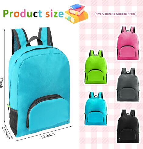 HOFASON 10 Pcs 17 Inch Backpacks in Bulk, Bulk BookBags Foldable Back Pack Basic Backpack for Adult Homeless Lightweight Outdoor Travel BookBags (5 colors) in Kuwait