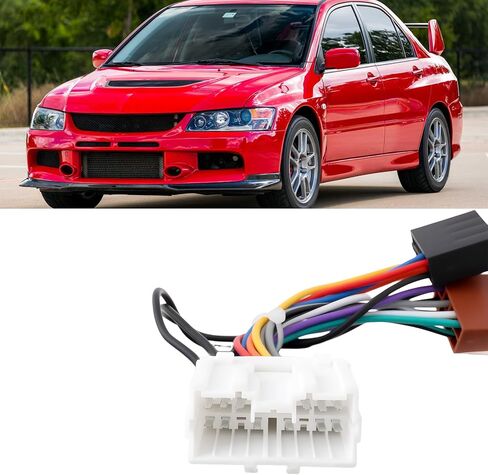OTOTEC قطعتان من كابل محول راديو السيارة ISO متوافق مع Mitsubishi Carisma المتوافق مع Eclipse in Kuwait