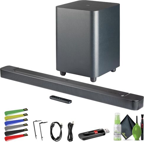 مكبرات صوت JBL Bar 500 5.1 قناة للتلفزيون مع مضخم صوت لاسلكي متعدد الشعاع وشريط صوت Atmos، خرج 590 واط، مكبرات صوت للتلفزيون المنزلي ونظام صوت محيطي مع بلوتوث مدمج in Kuwait