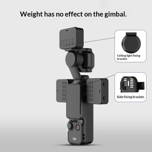 ضوء فيديو LED مغناطيسي لـ DJI OSMO Pocket 3، CRI 95+ 5600K Mini Vlog ملء ضوء، نوع C قابل لإعادة الشحن، مقاوم للماء، إضاءة محمولة فائقة الصغر لمدونات الفيديو، السيلفي، التصوير في الهواء الطلق (3) in Kuwait