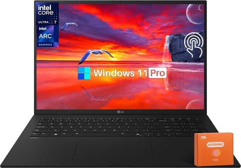 كمبيوتر محمول LG 2025 Gram 17 Ultra-Light Business - شاشة لمس 17 بوصة 2560x1600، Intel Ultra 7 258V، ذاكرة الوصول العشوائي 32 جيجابايت، 2 تيرابايت SSD، Intel Arc Graphics، Thunderbolt 4، Wi-Fi 7، إضاءة خلفية، Copilot+، Dolby Atmos، Win11 Pro in Kuwait