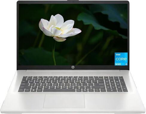 كمبيوتر محمول HP 17.3 بوصة HD+، Intel 8-Core i3-N305، ذاكرة وصول عشوائي 8 جيجابايت، 256 جيجابايت SSD، لوحة أرقام، USB-C، HDMI، Windows 11، Wi-Fi 6، شاشة كبيرة للمنزل والطلاب والمكتب واستخدام الويب والترفيه، والبث، وعمر بطارية طويل in Saudi Arabia