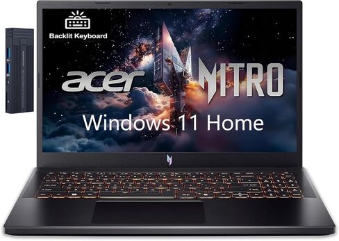 كمبيوتر محمول للألعاب acer Nitro V 15.6 بوصة FHD IPS 165 هرتز، Intel Core i5-13420H، GeForce RTX 5050، ذاكرة الوصول العشوائي 16 جيجابايت 512 جيجابايت SSD، واي فاي، كاميرا ويب، لوحة مفاتيح بإضاءة خلفية، قاعدة تركيب 128 جيجابايت 9H، Windows 11 Pro، أسود in Kuwait