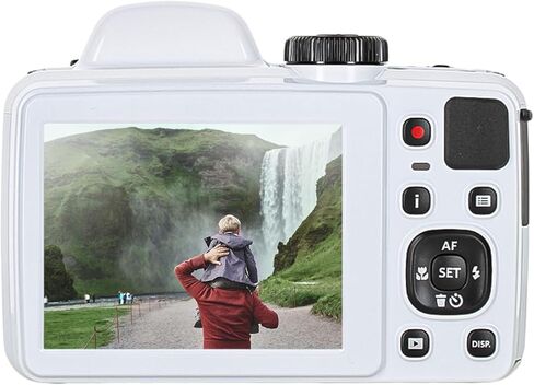 Kodak PIXPRO AZ405 Digital Camera (White) | 20MP Sensor, 40x Optical Zoom, 24mm Wide-Angle Lens & Optical Image Stabilization | Great for Travel & Everyday Photos (AZ405WH) + 32GB Card + Bag + Cloth in Kuwait