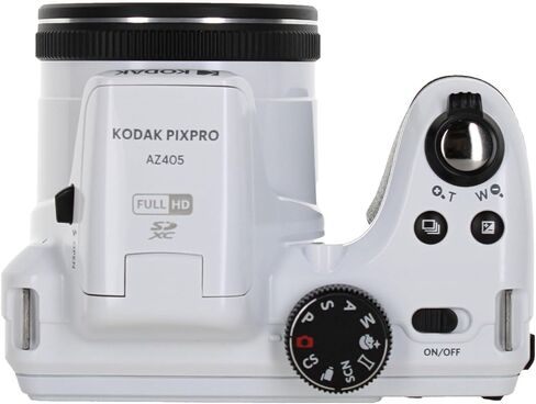 Kodak PIXPRO AZ405 Digital Camera (White) | 20MP Sensor, 40x Optical Zoom, 24mm Wide-Angle Lens & Optical Image Stabilization | Great for Travel & Everyday Photos (AZ405WH) + 32GB Card + Bag + Cloth in Kuwait