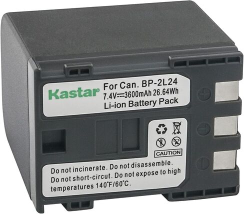بطارية Kastar NB-2L24 7.4 فولت 3600 مللي أمبير بديلة لكاميرات Canon ZR600، ZR700، ZR800، ZR830، ZR850، ZR900، ZR930، ZR950، ZR960، MD100، MD101، MD110، MD111، MD120، كاميرا MD130، MD140، MD150، MD160 in Kuwait