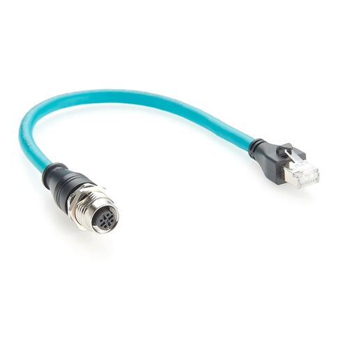 لوحة تركيب M12 D رمز 4 دبوس إلى كابل RJ45 100 ميجا بت في الثانية CAT6A SFTP كابل إيثرنت صناعي IP67 محمي RJ45 ذكر إلى M12 أنثى لـ Profinet، EtherNet/IP، Modbus TCP، PLC، مستشعر (0.3 متر) in Kuwait