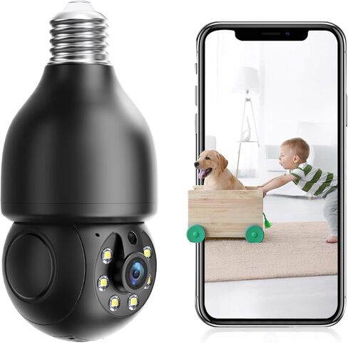 Clock Camera 2K,5G&2.4G WiFi Wireless Indoor Camera for Home Security (Black) in Kuwait