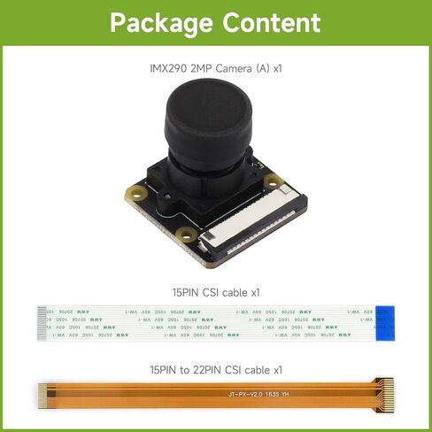 Waveshare IMX290 2MP Camera Module (A), IMX290 Sensor chip, Better Sensitivity in Low-Light Condition, Distortion-Free, Compatible with Raspberry Pi Series Boards in Kuwait