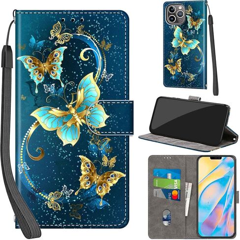 Case Wallet for iPhone 12 Pro Max, with [3 Card Slots], Kickstand Magnetic Closure PU Leather Shockproof Protective Flip Cover 6.7", Pink Rose in Kuwait